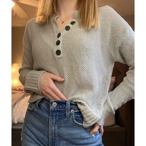 Light gray American Eagle button up sweater